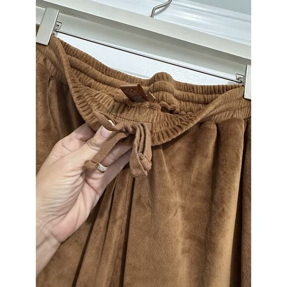 Skims Velour Jogger Pants Loungewear Brown Copper Camel Size 3x Pockets Track - Picture 6 of 8